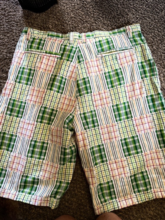 Green Patchwork Plaid Shorts - Picture 4 of 6